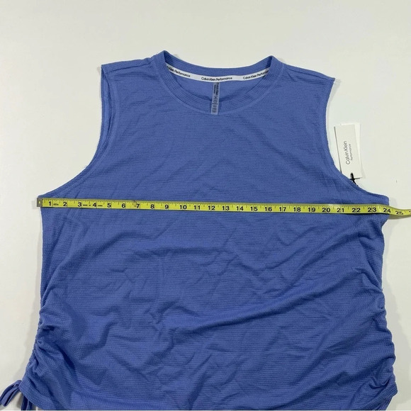 CK Calvin Klein Performance Ruched Tank Top Blue Purple Size 2X - Picture 6 of 6